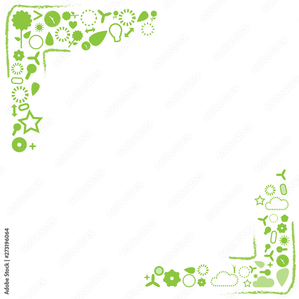 Copy space on green element background. Eco friendly design idea. for Presentation poster or flyer. Clean and flat style.