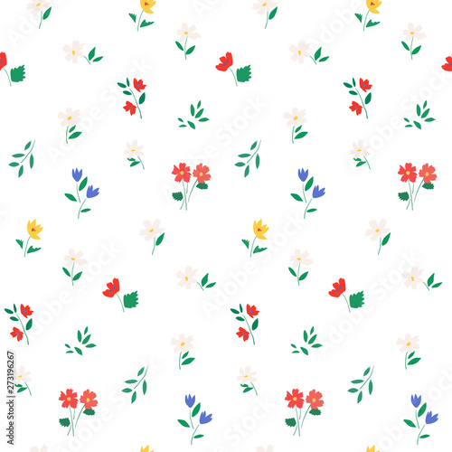 Meadow flowers seamless pattern