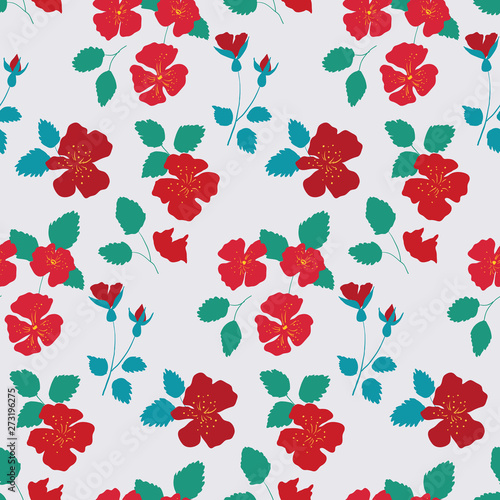 Wallpaper Mural Flower seamless pattern Torontodigital.ca
