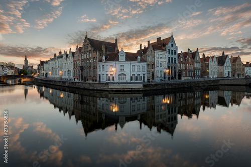 Bruges by Night - Spiegelrei during the blue hour - Belgium