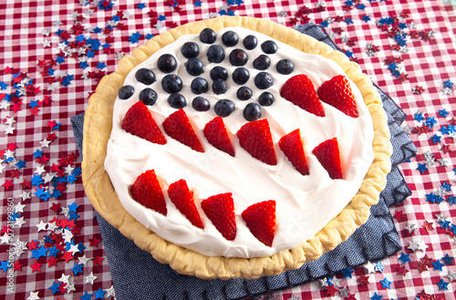 Pie in the Shape of the American Flag for a Patriotic Celebration