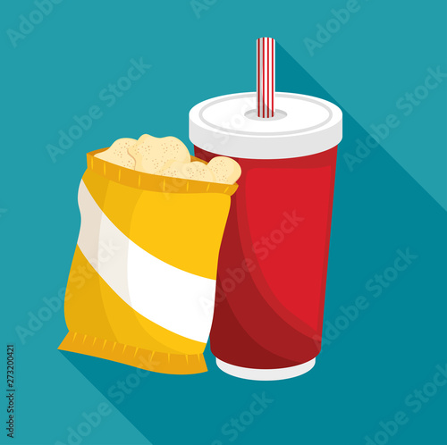 cinema fast food combo vector illustrator