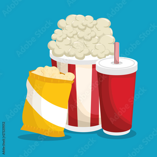 cinema fast food combo vector illustrator
