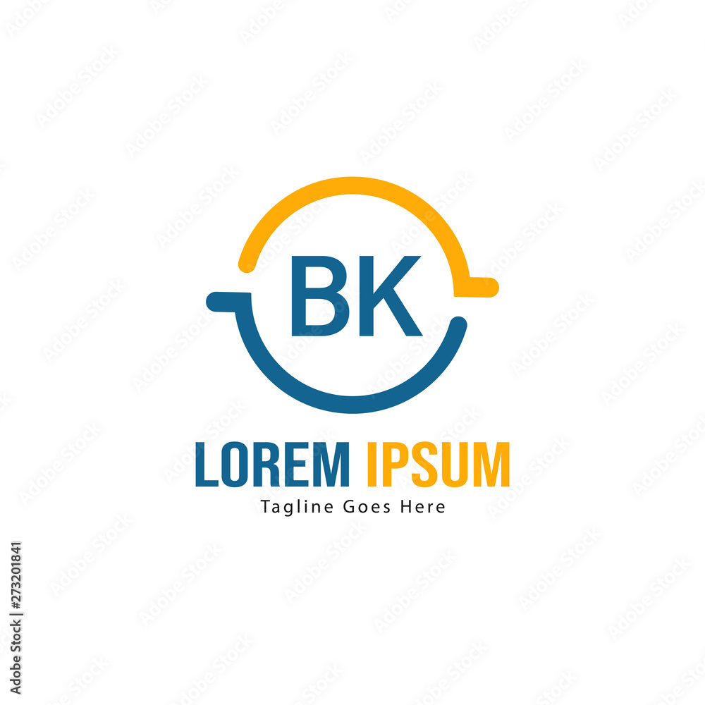 BK Letter Logo Design. Creative Modern BK Letters Icon Illustration BK Letter Logo Design. Creative Modern BK Letters Icon Illustration