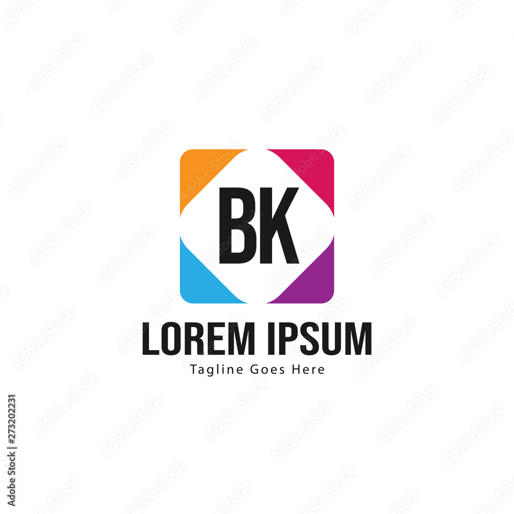 BK Letter Logo Design. Creative Modern BK Letters Icon Illustration BK Letter Logo Design. Creative Modern BK Letters Icon Illustration