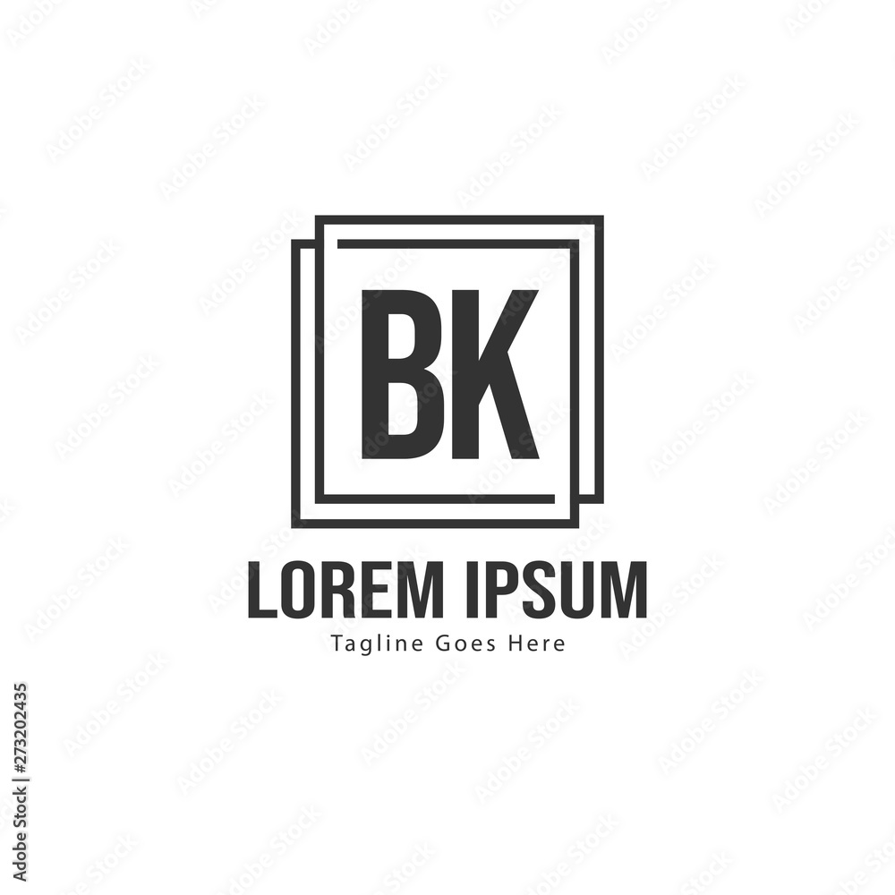 Fototapeta premium BK Letter Logo Design. Creative Modern BK Letters Icon Illustration