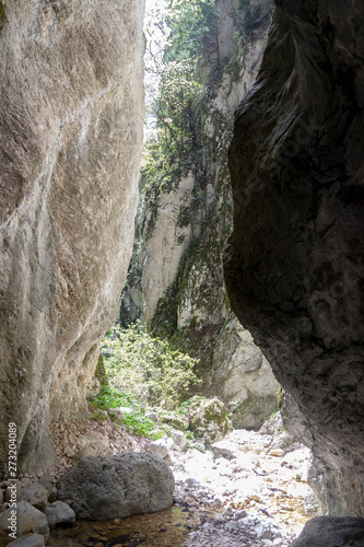 inside mountain gorges in matese park