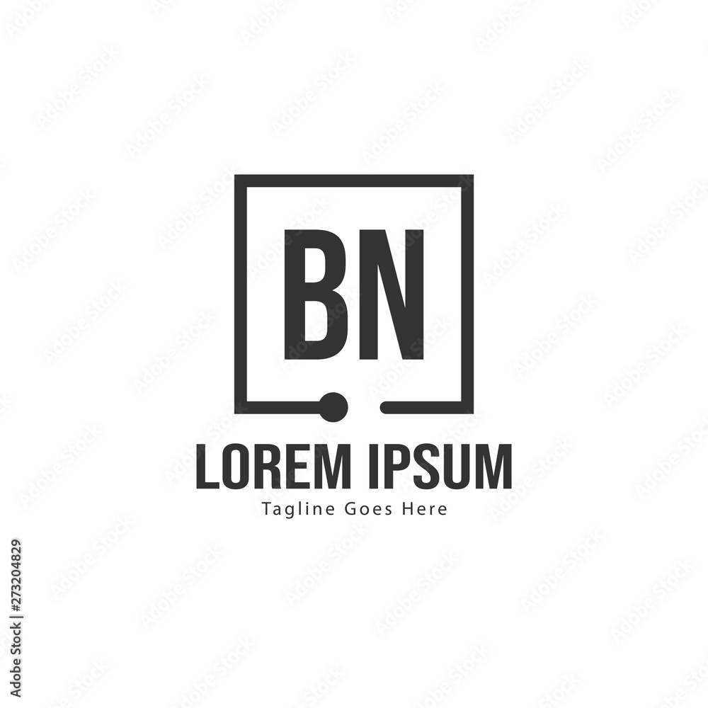 Obraz premium BN Letter Logo Design. Creative Modern BN Letters Icon Illustration