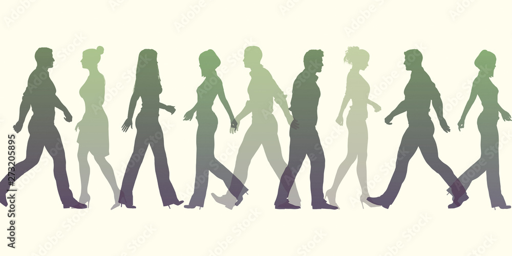 Silhouette of Business People Working Silhouette of Business People Working