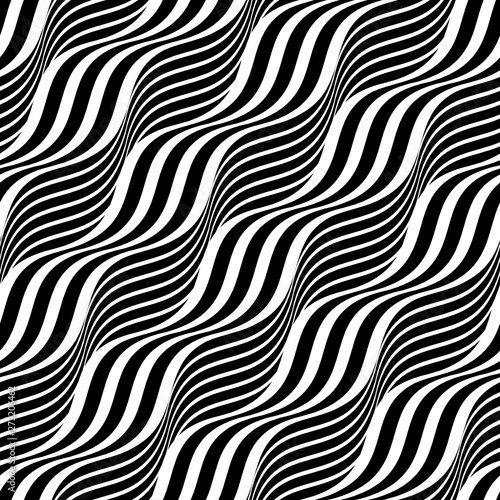 Vector seamless texture. Modern geometric background with wavy lines.