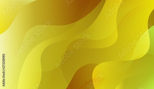 Abstract Background With Wave Green Yellow Gradient Shape. For Futuristic Ad, Booklets. Vector Illustration with Color Gradient