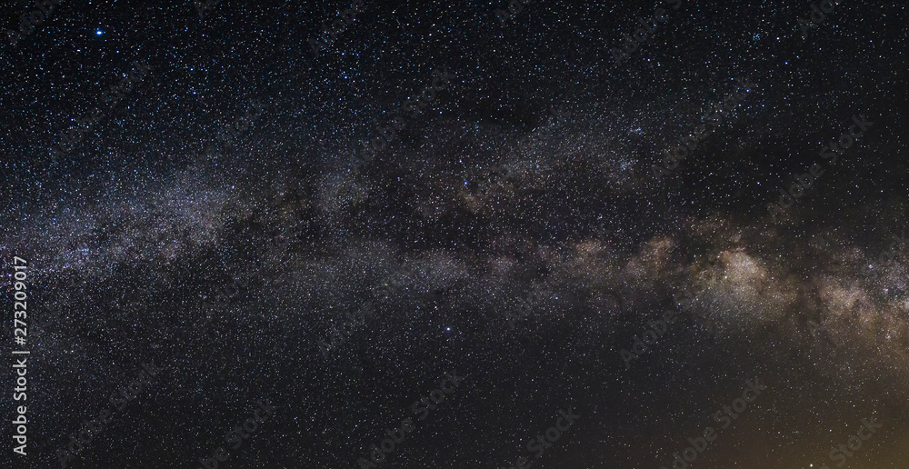Panorama of the Milky Way in the mountains