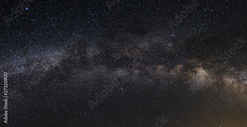 Panorama of the Milky Way in the mountains