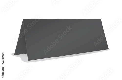Blank grey table name card. vector illustration