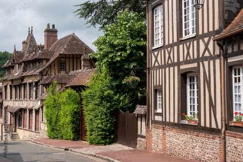 Houses and streets of Lyons-La-For  t  Normandy  France