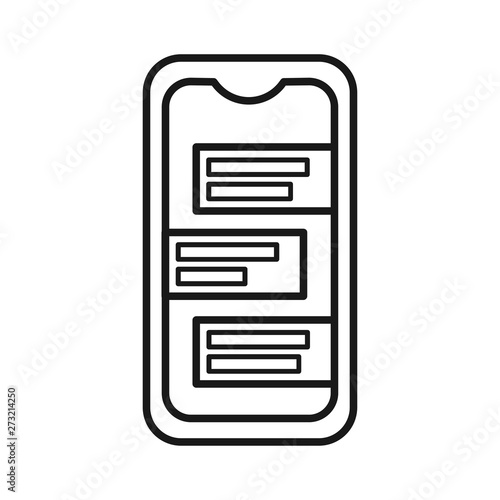 Smartphone and cellphone icon art. Elegant thin line style design.