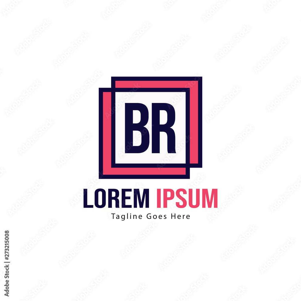 Obraz premium BR Letter Logo Design. Creative Modern BR Letters Icon Illustration