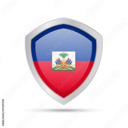 Shield with Haiti flag on white background. Free Download Shield with Haiti flag on white background. - GFXLoad