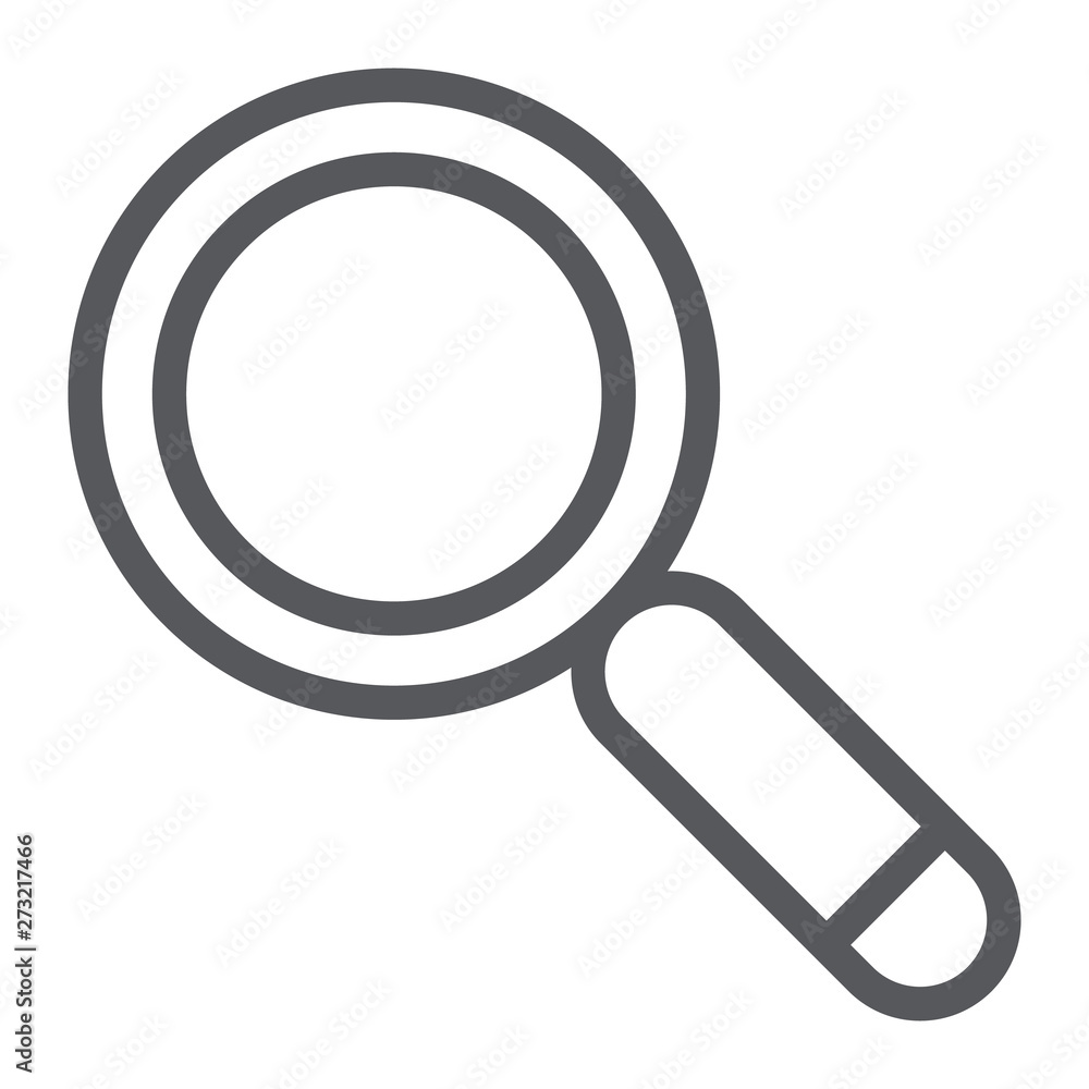 Search line icon, lens and find, magnifying glass sign, vector graphics, a linear pattern on a white background. Search line icon, lens and find, magnifying glass sign, vector graphics, a linear pattern on a white background.