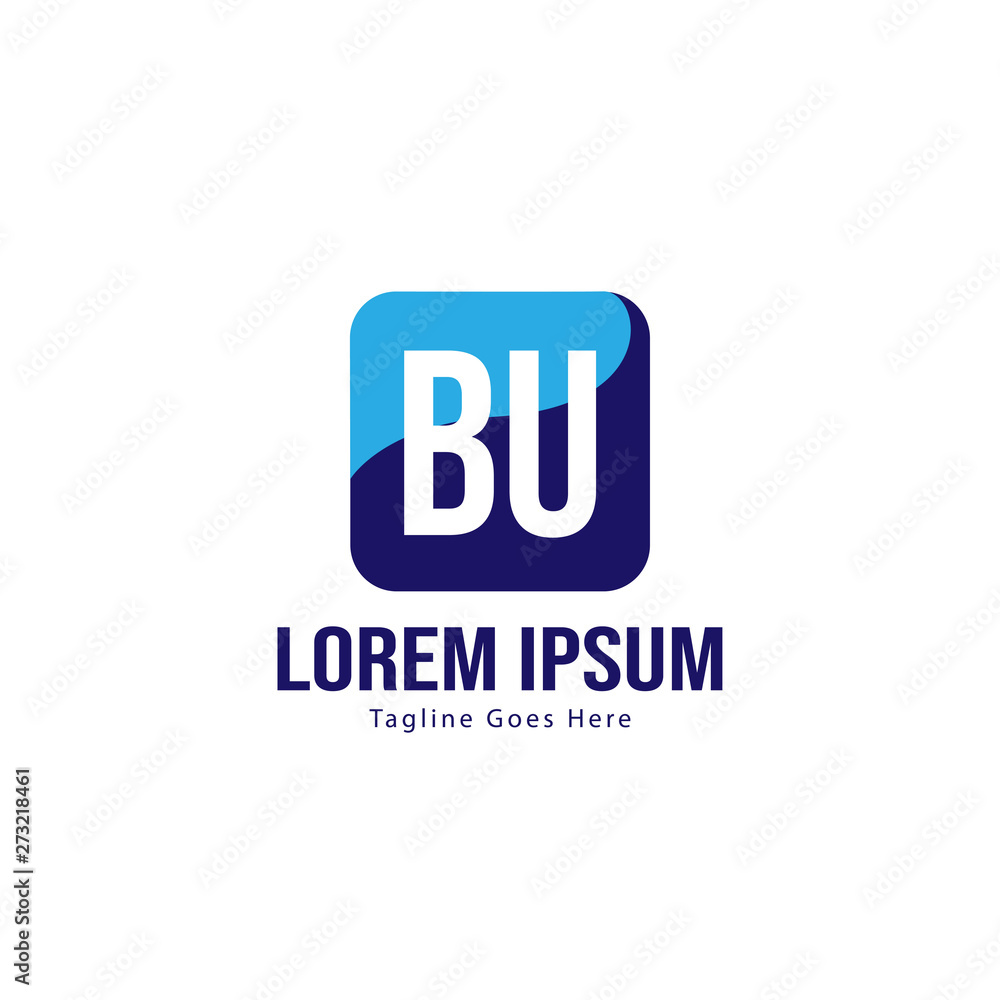 BU Letter Logo Design. Creative Modern BU Letters Icon Illustration