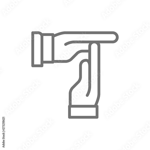 Time out gesture, break in hockey line icon.