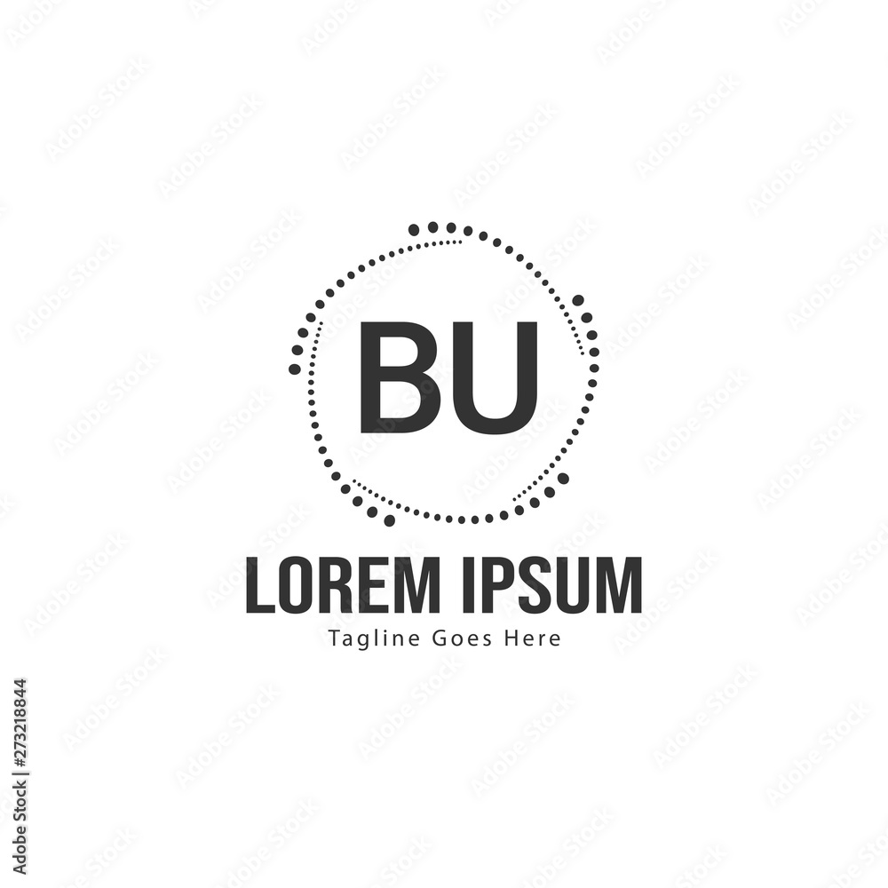 BU Letter Logo Design. Creative Modern BU Letters Icon Illustration