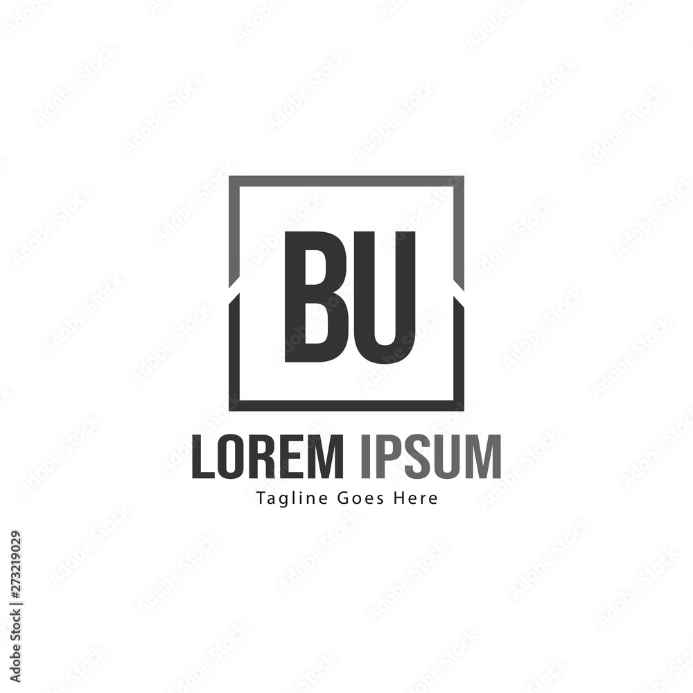 Obraz premium BU Letter Logo Design. Creative Modern BU Letters Icon Illustration