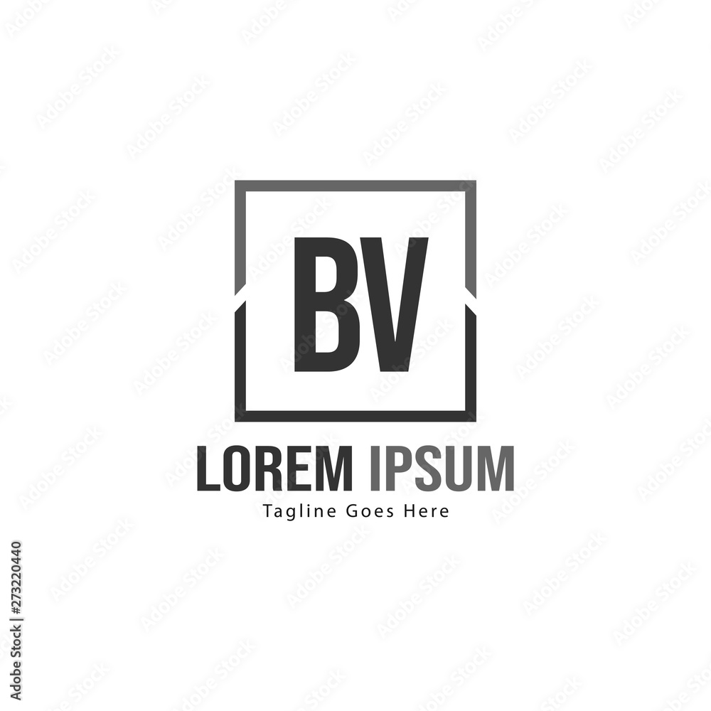 Fototapeta premium BV Letter Logo Design. Creative Modern BV Letters Icon Illustration