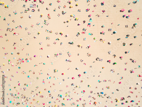Aerial view of people on beach