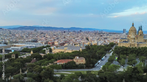 Barcelona. Aerial view in Montjuic. Catalonia,Spain. Drone Photo © VEOy.com