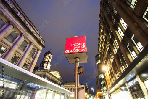 Glasgow Gallery of Modern Art Merchant City at night