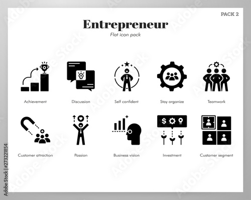 Entrepreneur icons Solid pack
