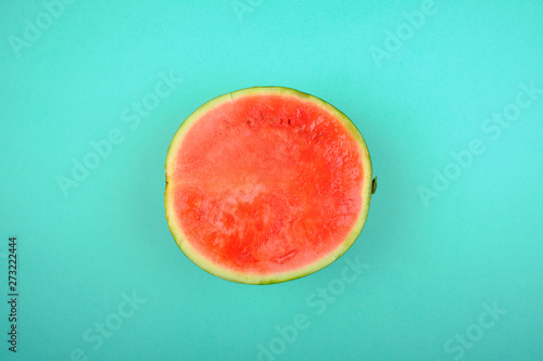 a watermelon with strong complimentary colors