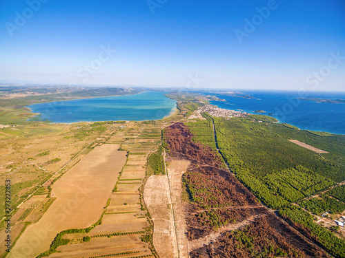 Aerial view of Vransko lake and surrounding , Croatia.