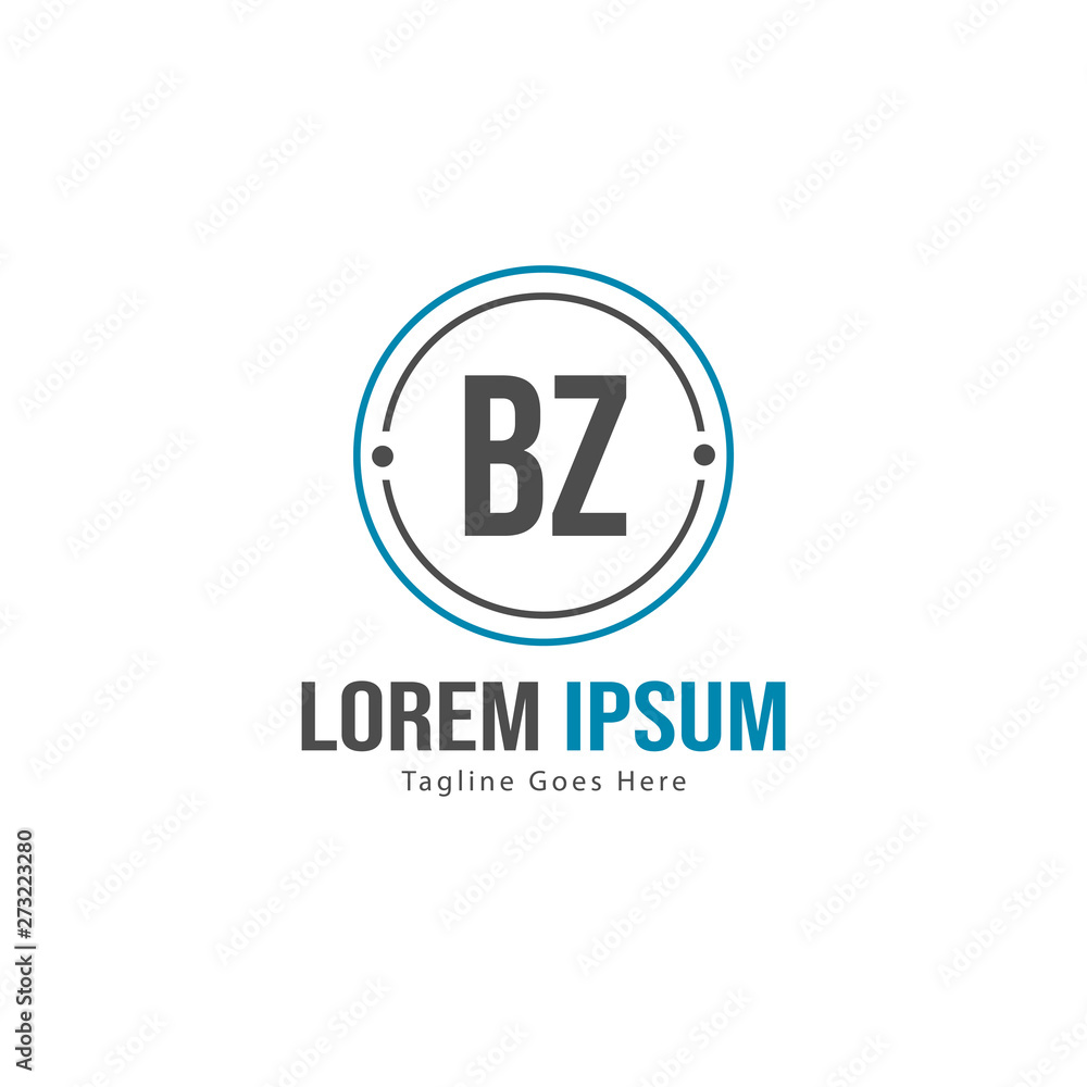 BZ Letter Logo Design. Creative Modern BZ Letters Icon Illustration