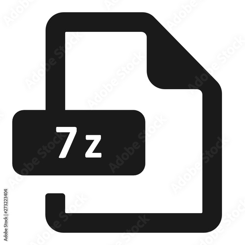 7z zip file format vector icon