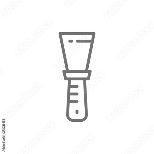 Putty knife, spatula, painting work line icon.