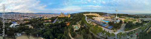 Drone in Barcelona, city of Catalonia.Spain. Aerial Photo