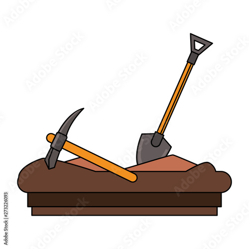 Mining pick and shovel tools work equipment