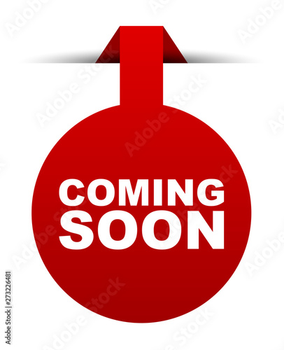 red vector banner coming soon