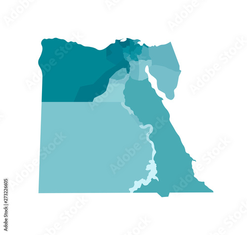 Photo Vector isolated illustration of simplified administrative map of Egypt