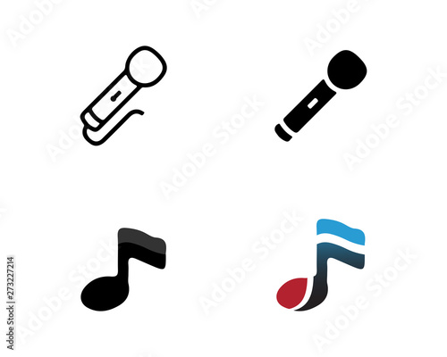 Music note Icon Vector logo and design