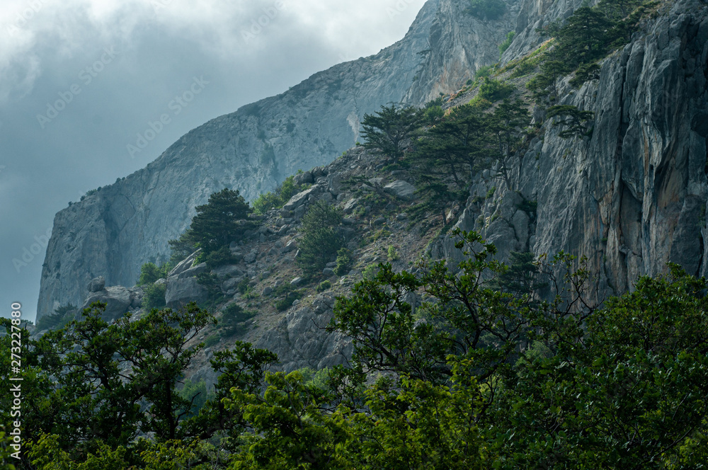 Crimean mountains before storm. Ukraine 2019