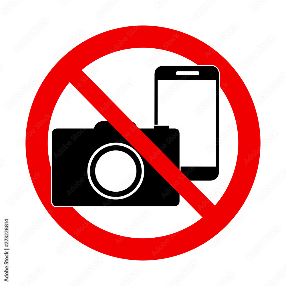 No photo and no phone sign - forbidden sign - obrazy, fototapety, plakaty 