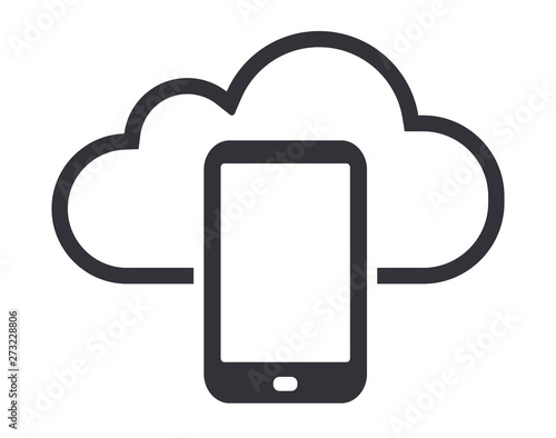 Cloud smartphone connection vector icon symbol