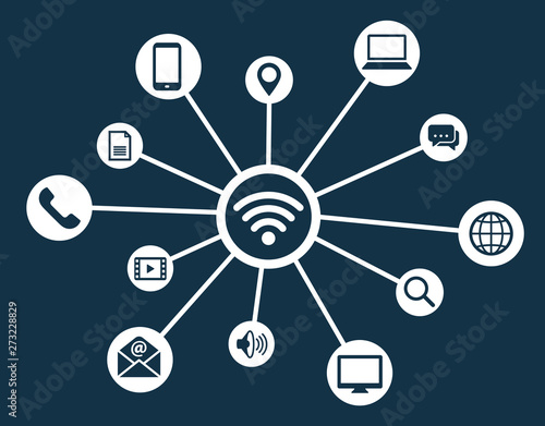 Wifi network connection concept icon symbol vector illustration