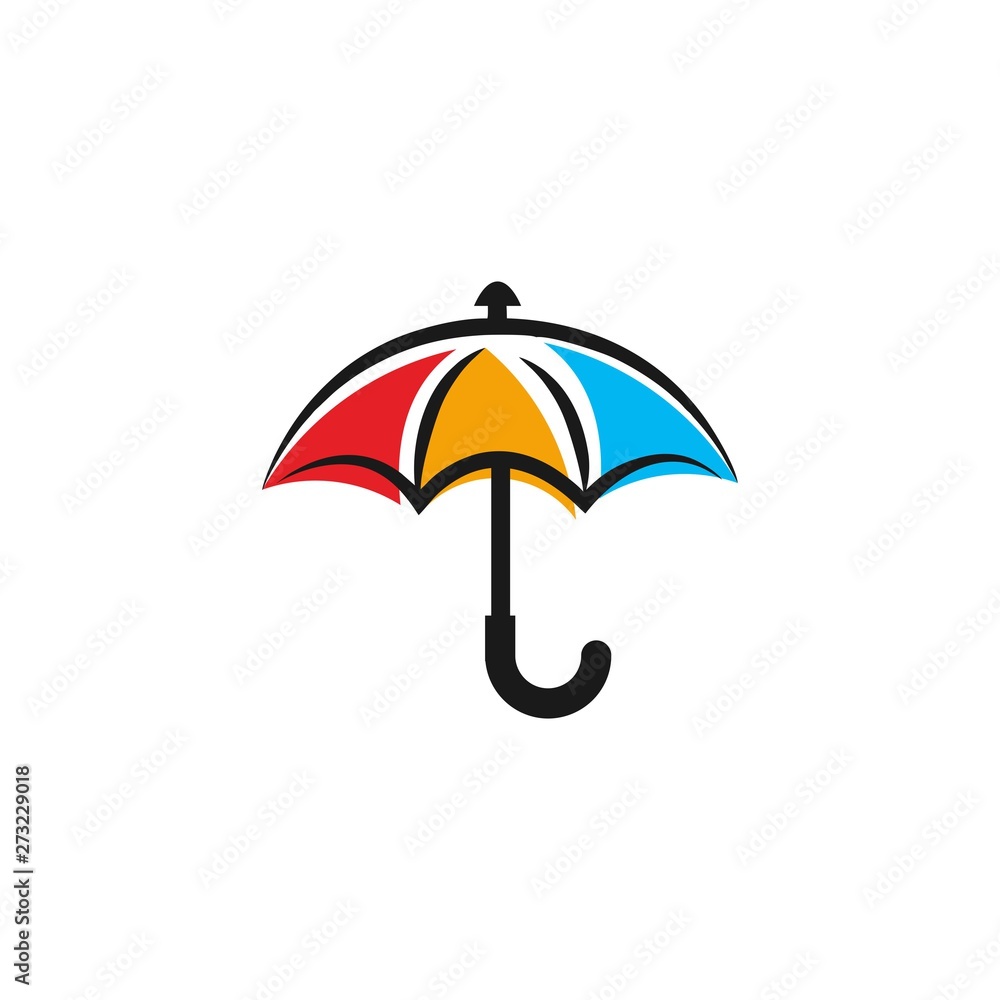 colorful umbrella modern logo illustration vector icon download