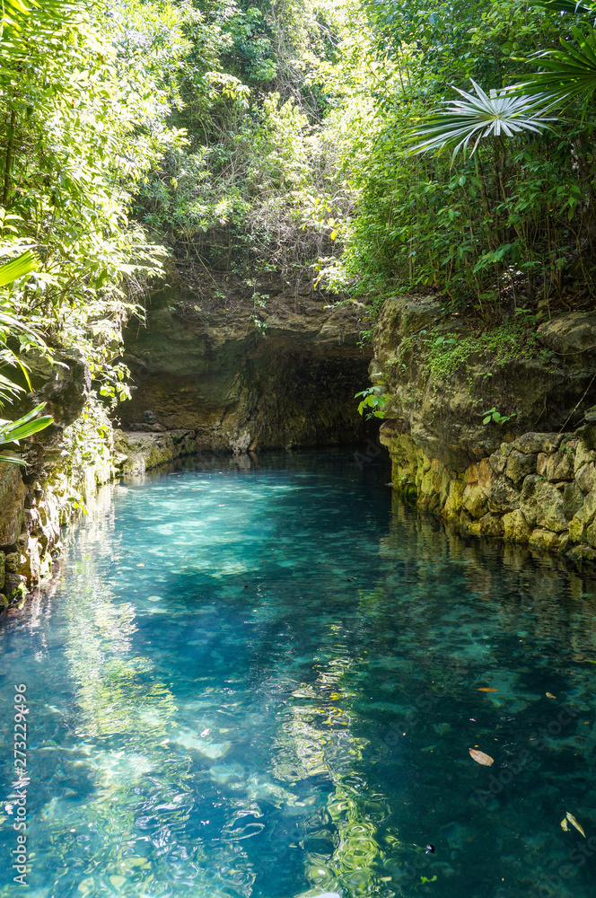 Paradise river in Cancun, Quintana Roo, Mexico       