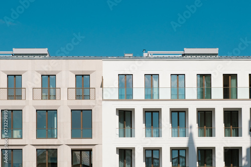 modern apartment building facade, real estate exterior