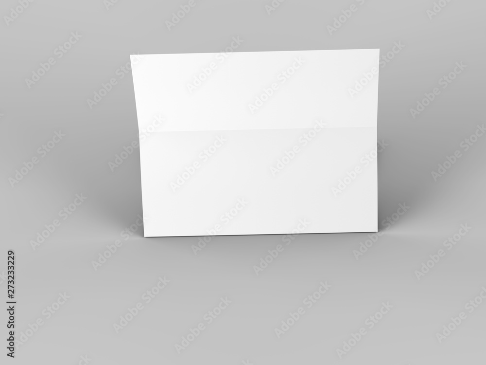 Folded trifold brochure in A4 format mockup.3d illustartion Folded trifold brochure in A4 format mockup.3d illustartion